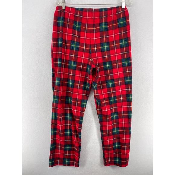 LAUREN RALPH LAUREN Pajamas Womens M Fleece Plaid Tartan Button Up Pants Red - Picture 10 of 16